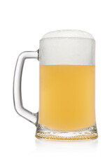 Stein with light wheat beer isolated on a white.