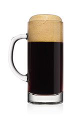 Stein with dark stout beer isolated on a white.