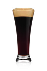 Glass of stout dark beer isolated on a white.