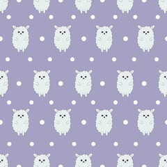 Seamless pattern with  cute sheep. Vector illustration. Kids texture for fabric, textile, wallpaper, apparel.