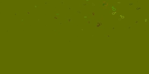 Light Green, Yellow vector template with businesswoman signs.