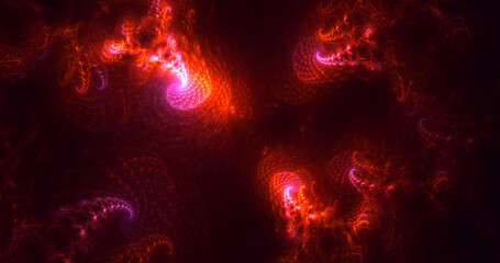 3D rendering abstract multicolor fractal light background