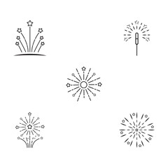 Obraz premium Set Fireworks Logo Template vector symbol