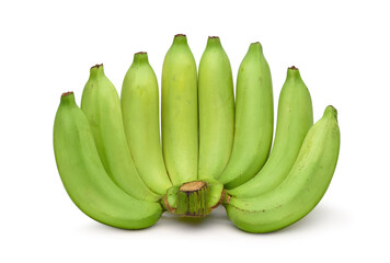 Green banana bunch isolated on white background. Clipping path. © Paitoon