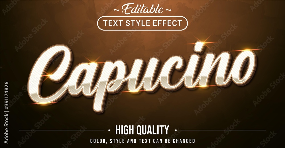 Poster capucino coffee text effect - editable text effect