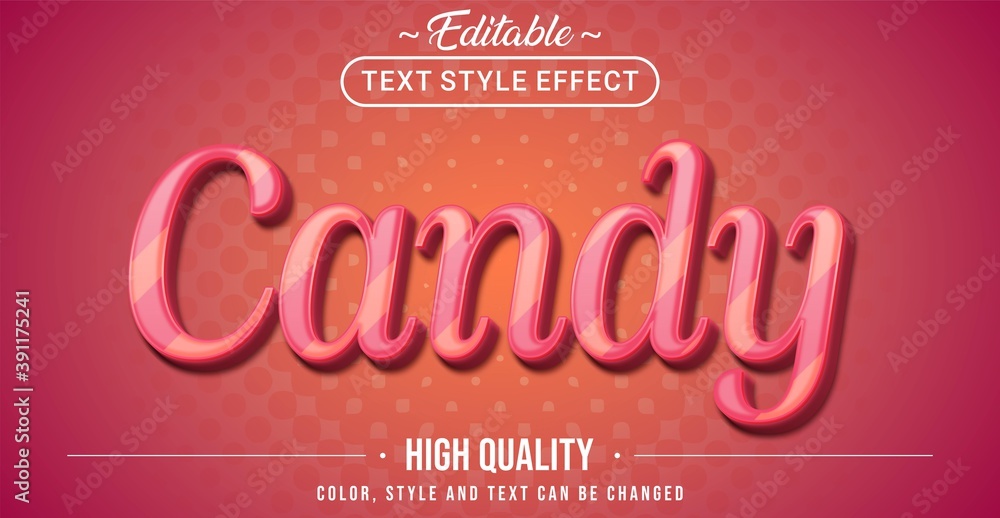 Poster sweet candy text effect - editable text effect