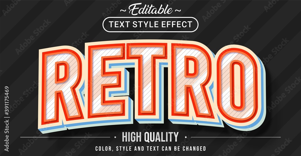 Aufkleber Retro text effect - Editable text effect