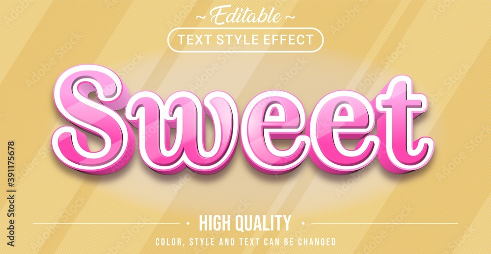 Poster 3D sweet text effect - Editable text effect