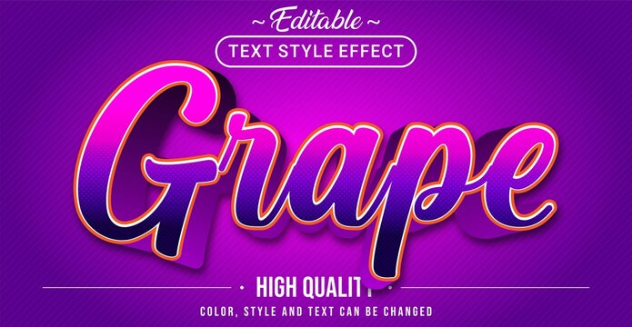 3D purple grape text effect - Editable text effect