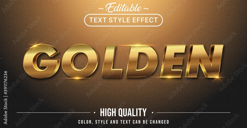 Aufkleber 3d luxury golden text effect - editable text effect
