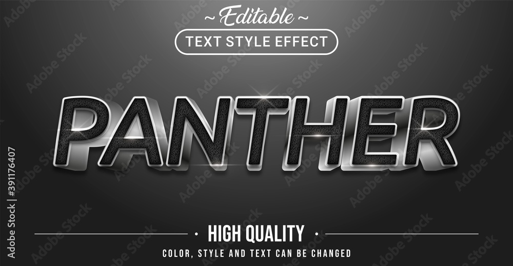 Aufkleber black panther text effect - editable text effect