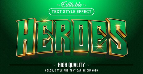 3D modern green and golden outline text effect - Editable text effect