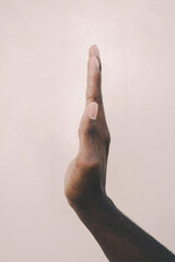 Dark skin hand showing gesture