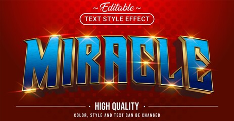 3D blue miracle text effect - Editable text effect