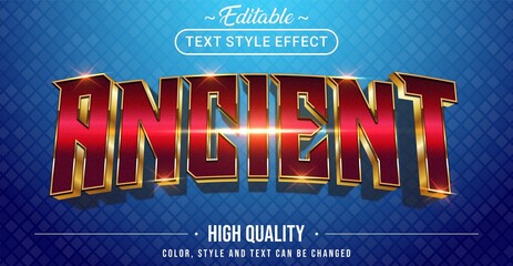 3D ancient red and golden outline text effect - Editable text effect