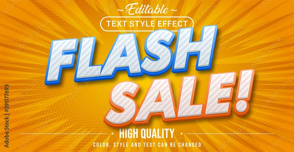 Poster modern flash sale text effect - editable text effect