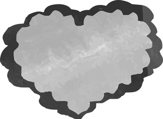 Monochrome Watercolor-like handwriting Cute heart with Black frame