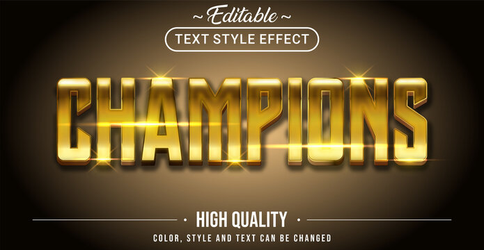 3D Golden champion text effect - Editable text effect