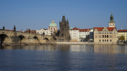 Historic center with famous Charles Bridge, Prague, Czech Republic