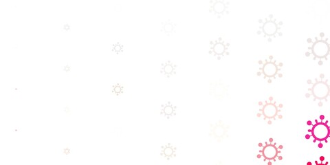 Light Red vector pattern with coronavirus elements.