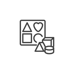 Sorter puzzle toy line icon. linear style sign for mobile concept and web design. Sorter toy outline vector icon. Symbol, logo illustration. Vector graphics