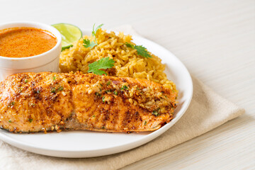 masala rice with salmon tandoori