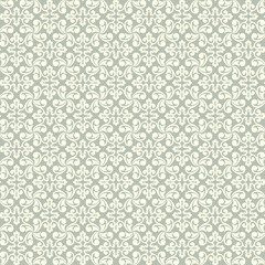 Seamless brown background with light pattern in baroque style. Vector retro illustration. Ideal for printing on fabric or paper for wallpapers, textile, wrapping.