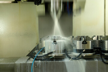 Metalworking CNC milling machine. Engineering Workshop.