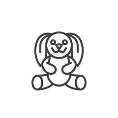 Rabbit toy line icon. linear style sign for mobile concept and web design. Bunny toy outline vector icon. Symbol, logo illustration. Vector graphics