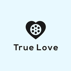 abstract love logo. movie icon