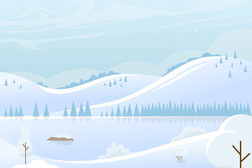Fototapeta na wymiar Christmas winter landscape background