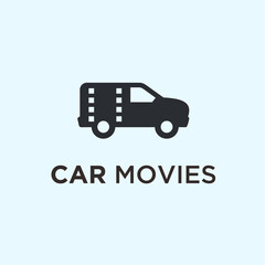 abstract film logo. car icon