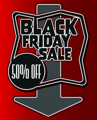 Black Friday sale inscription design template. Black Friday banner. Vector illustration