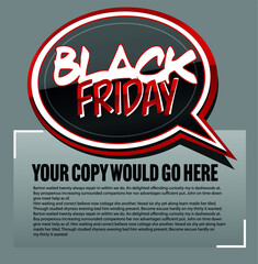 Black Friday sale inscription design template. Black Friday banner. Vector illustration