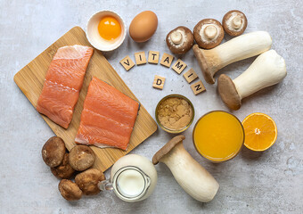 Composition with products rich in vitamin D