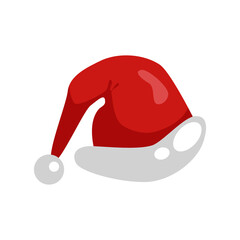 Santa hat isolated on a white background. Vector illustration.