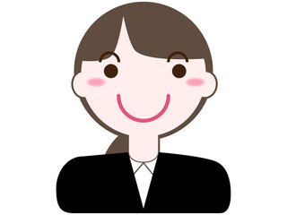 シンプルなビジネススーツを着ている笑顔の女性