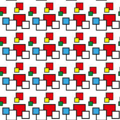 Seamless pattern with colorful squares on white background. eps 10