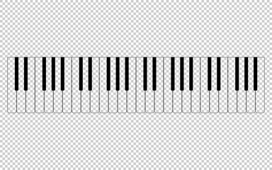 transparent piano keys on a transparent background. Isolated vector illustration. © Crazy Dark Queen