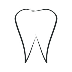 Tooth shape icon. Dental vector symbol. Dentist logo sign. Isolated silhouette.