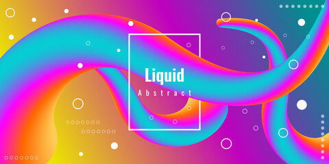 Modern abstract liquid 3d background with colorful gradient. Suitable for use, posters, flyers, book covers, website backgrounds or landing pages. Vector illustration