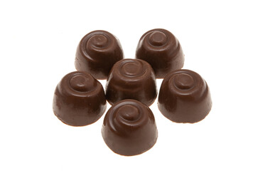 chocolate candies with nuts isolated