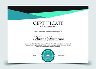Certificate template. Diploma of modern design or gift certificate. Vector illustration.