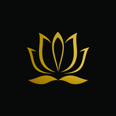 lotus petals leaf vector logo template for beauty cosmetic product, make up, fashion, yoga business logo