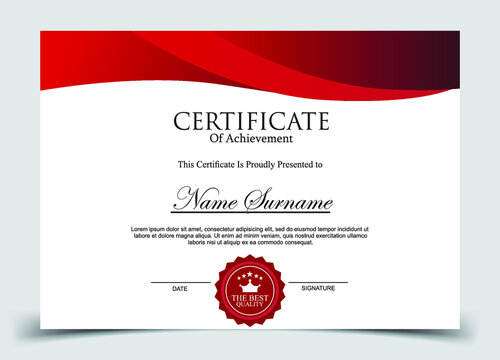 Certificate template. Diploma of modern design or gift certificate. Vector illustration. - Powered by Adobe