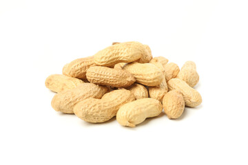 Tasty unshelled peanut isolated on white background