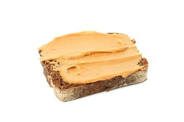 Sandwich with peanut butter isolated on white background