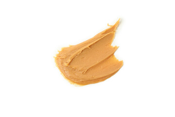 Tasty peanut butter isolated on white background