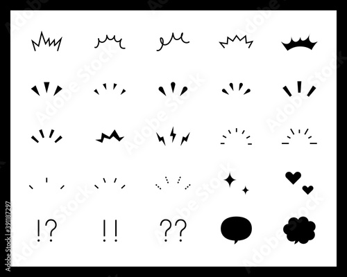 気づき線 注目マークのセット イラスト アイコン ポイント 集中 驚き 飾り 装飾 理解 シンプル Attention Wall Mural Attenti Yugoro