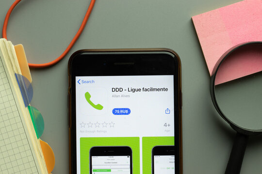 New York, USA - 26 October 2020: DDD Ligue facilmente mobile app logo on phone screen close up, Illustrative Editorial